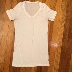 Lululemon White Short Sleeve Workout Shirt